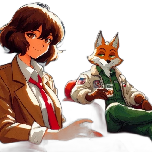 jacket, staff, animal, concept art transparent PNG cut-out