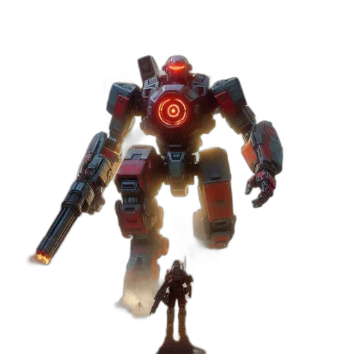 robot, weapon, staff, 3d render transparent PNG cut-out