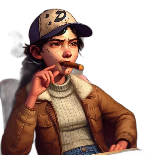 hat, jacket, face, concept art transparent PNG cut-out