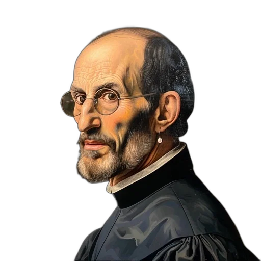 face, staff, photorealistic, oil painting transparent PNG cut-out