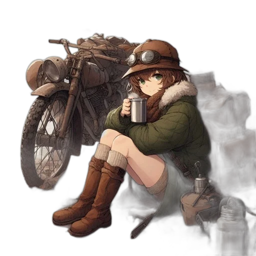 weapon, jacket, hat, bottle transparent PNG cut-out