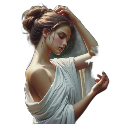 dress, jewelry, face, staff transparent PNG cut-out