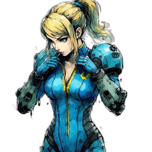 robot, dress, comic book art, concept art transparent PNG cut-out