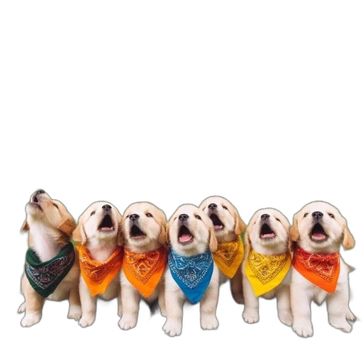 staff, six, golden, retriever transparent PNG cut-out