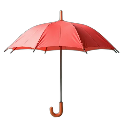 umbrella, staff, hat, 3d render transparent PNG cut-out