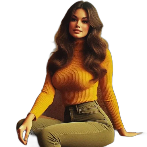 dress, jacket, hair, 3d render transparent PNG cut-out