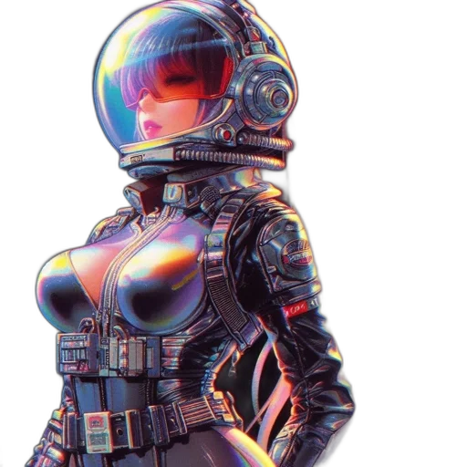 robot, jacket, dress, cyberpunk transparent PNG cut-out