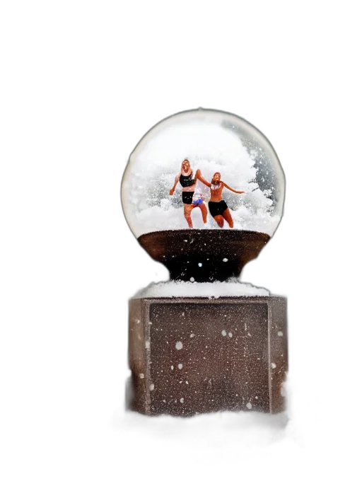 snow, globe, mantel, has transparent PNG cut-out