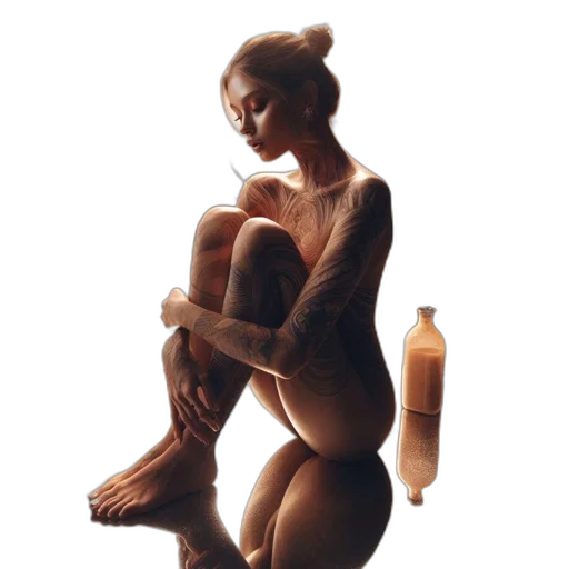 bottle, dress, jewelry, concept art transparent PNG cut-out