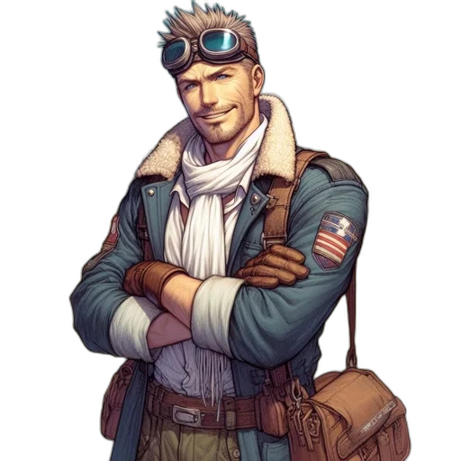 jacket, staff, concept art, pixel art transparent PNG cut-out