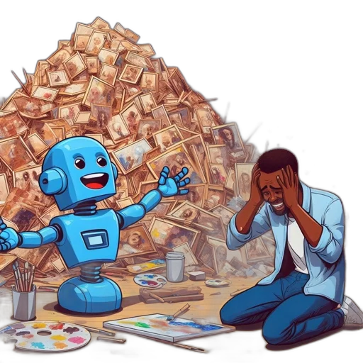 robot, comic book art, concept art, cyberpunk transparent PNG cut-out