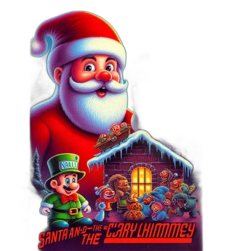 concept art, pixel art, santa, claus transparent PNG cut-out