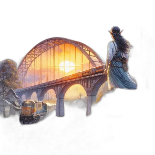 concept art, fantasy art, watercolor, woman transparent PNG cut-out