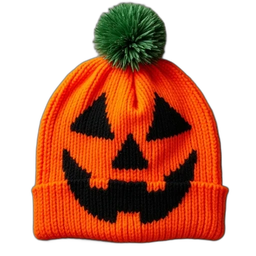 hat, mask, orange, knitted transparent PNG cut-out