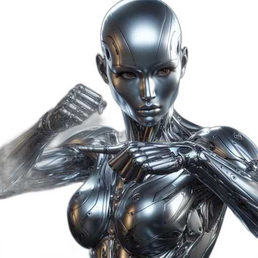 robot, cyberpunk, concept art, 3d render transparent PNG cut-out