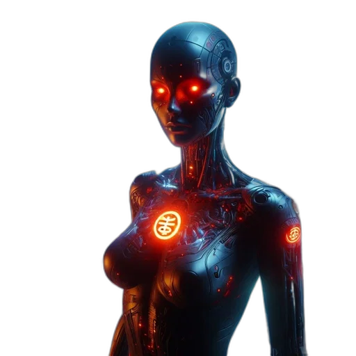 robot, jewelry, dress, face transparent PNG cut-out
