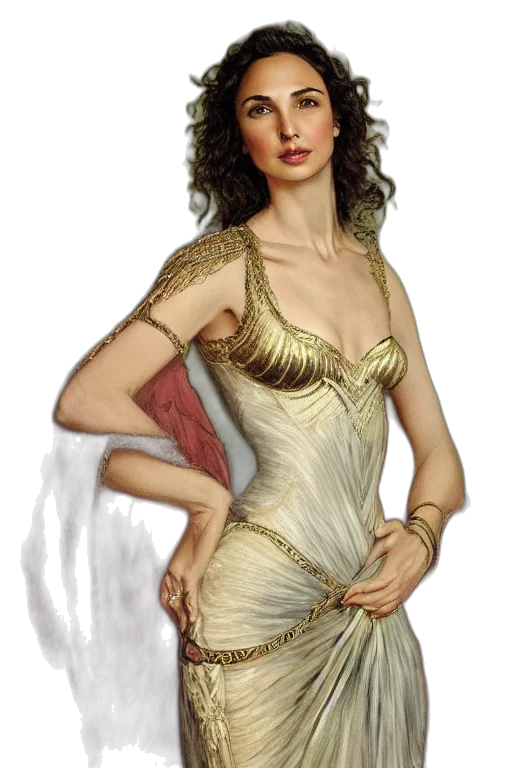 dress, jewelry, staff, fantasy art transparent PNG cut-out