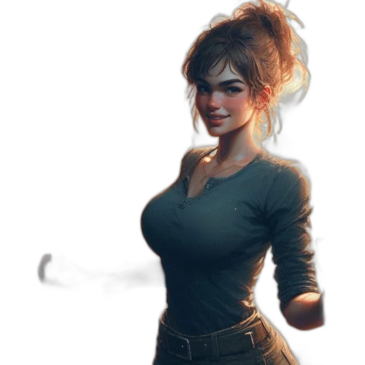 dress, jacket, face, staff transparent PNG cut-out