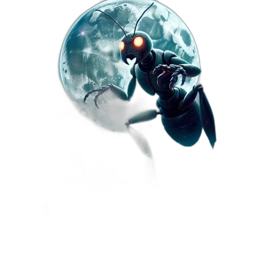 robot, mask, creature, weapon transparent PNG cut-out
