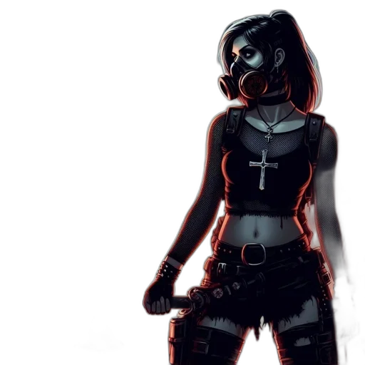 mask, concept art, comic book art, cyberpunk transparent PNG cut-out