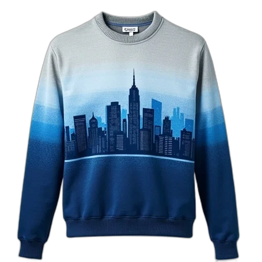 blue, front, sweater, city transparent PNG cut-out