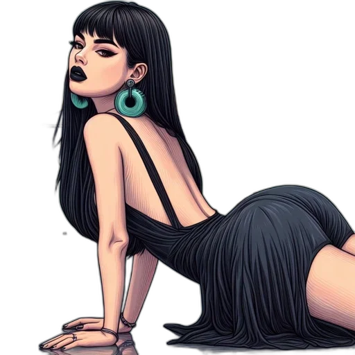 dress, jewelry, comic book art, concept art transparent PNG cut-out