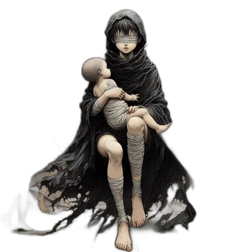 dress, mask, creature, concept art transparent PNG cut-out