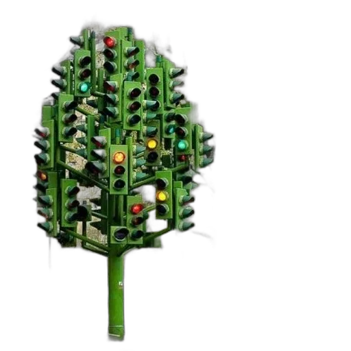 tree, concept art, pixel art, 3d render transparent PNG cut-out