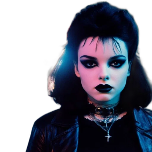 jacket, cyberpunk, dark, woman transparent PNG cut-out