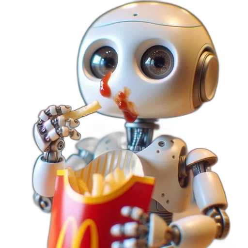 robot, food, 3d render, concept art transparent PNG cut-out