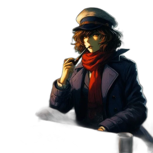 hat, staff, jacket, mask transparent PNG cut-out