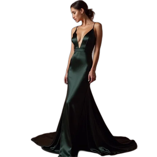 dress, jewelry, photorealistic, green transparent PNG cut-out