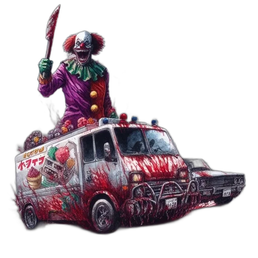 car, concept art, comic book art, ominous transparent PNG cut-out