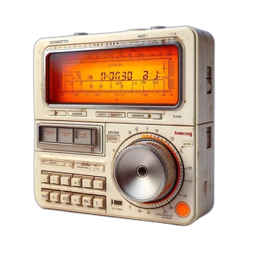 vintage, portable, shortwave, radio transparent PNG cut-out