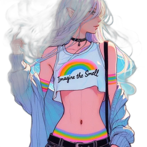 jacket, dress, hair, vaporwave transparent PNG cut-out