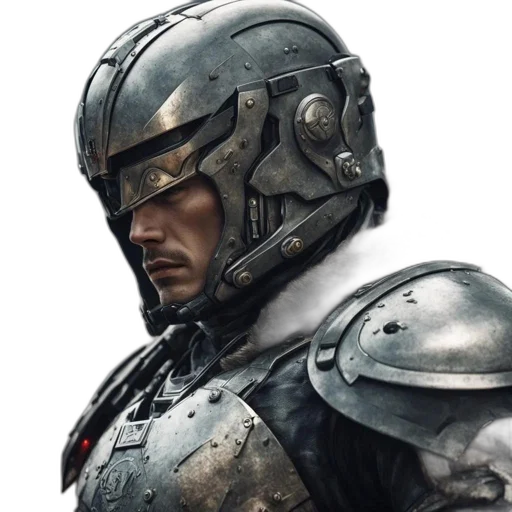 sword, robot, face, concept art transparent PNG cut-out
