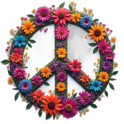 flower, jewelry, colorful, peace transparent PNG cut-out