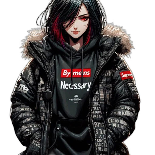 jacket, cyberpunk, comic book art, concept art transparent PNG cut-out