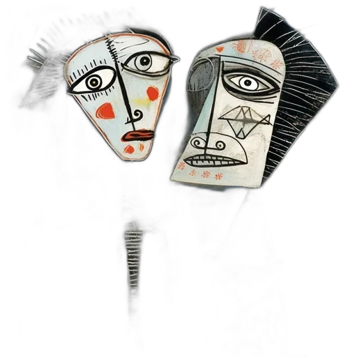 mask, jewelry, umbrella, staff transparent PNG cut-out
