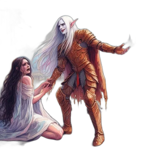 fantasy art, concept art, comic book art, watercolor transparent PNG cut-out