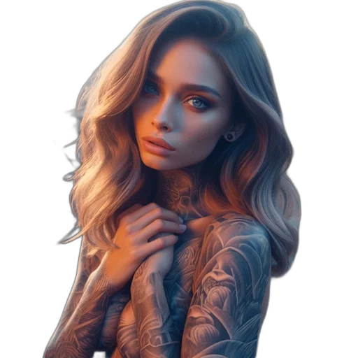 dress, hair, jewelry, face transparent PNG cut-out