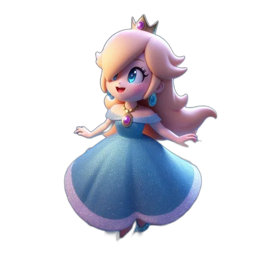 dress, crown, staff, 3d render transparent PNG cut-out
