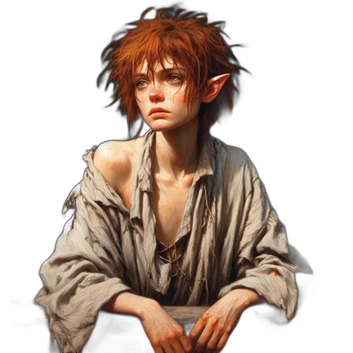 face, fantasy art, concept art, oil painting transparent PNG cut-out