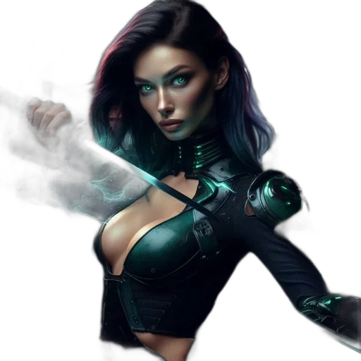 fantasy art, comic book art, concept art, cyberpunk transparent PNG cut-out