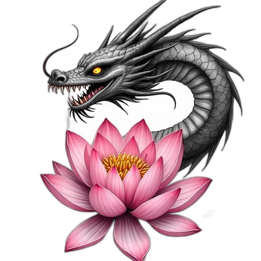 dragon, creature, flower, fantasy art transparent PNG cut-out