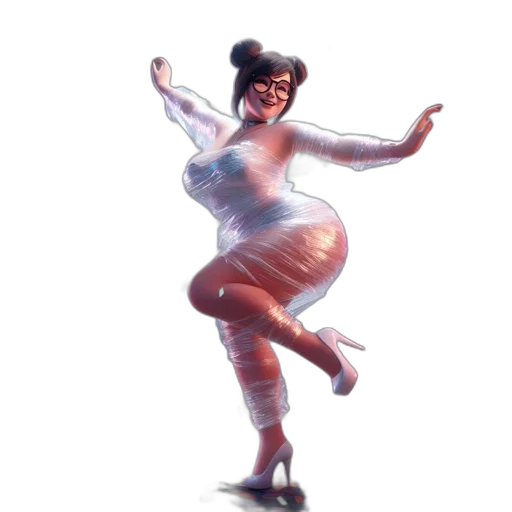 dress, concept art, 3d render, comic book art transparent PNG cut-out