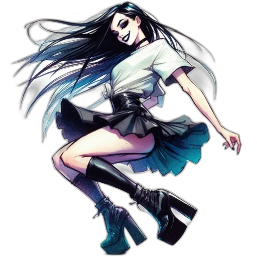 dress, anime, concept art, pixel art transparent PNG cut-out