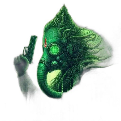 mask, creature, robot, weapon transparent PNG cut-out