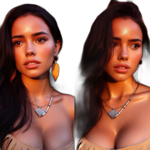 jewelry, face, photorealistic, oil painting transparent PNG cut-out