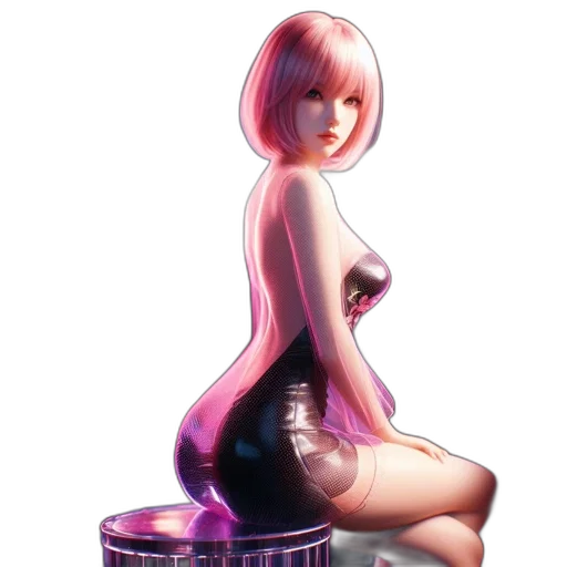 dress, robot, hair, concept art transparent PNG cut-out